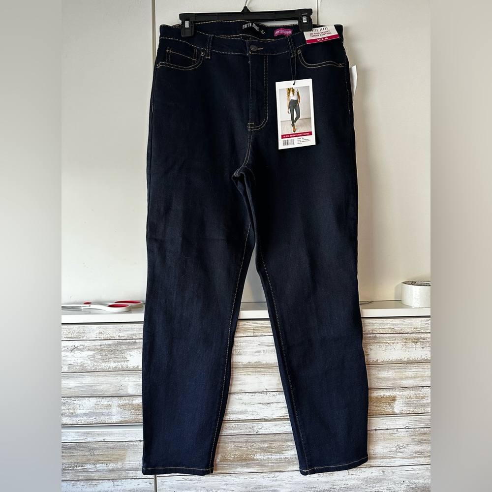 👖 Faith Jeans Hi-Rise Skinny Tummy Control Jeans NWT Size 14